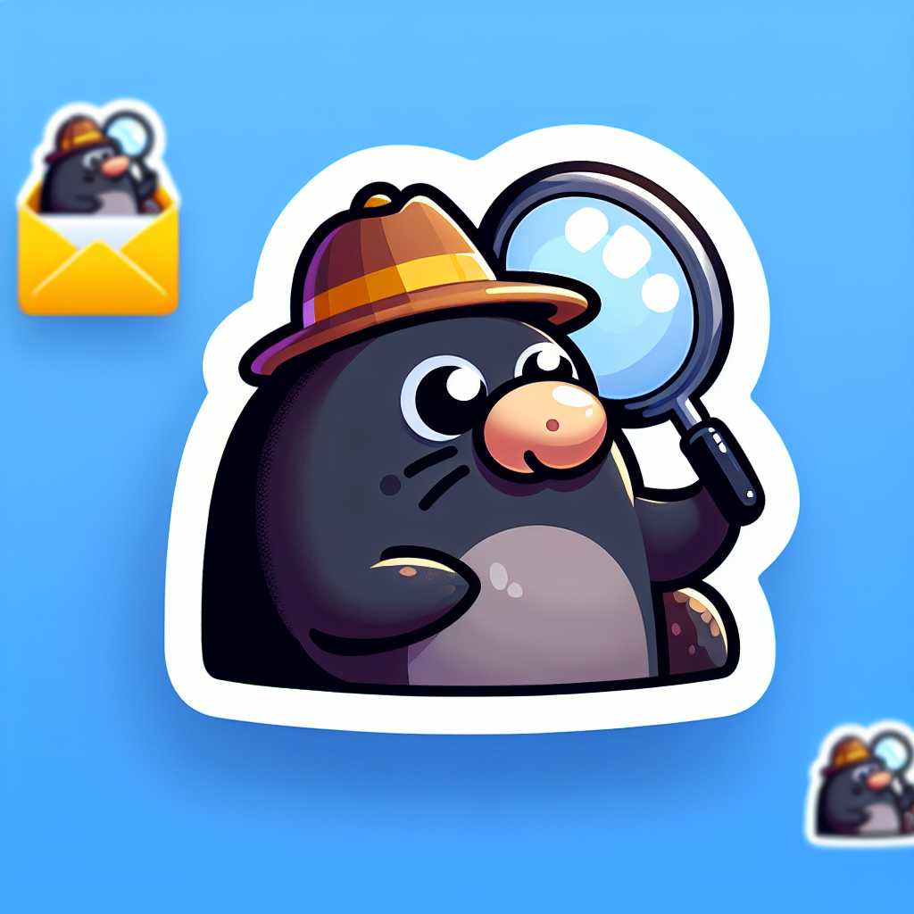 sticker-A mole with a magnifying glass and detective hat, investigating-discord stickers-1733097148586